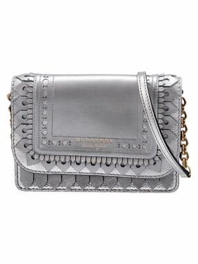 Burberry Silver Metallic Crossbody Bag